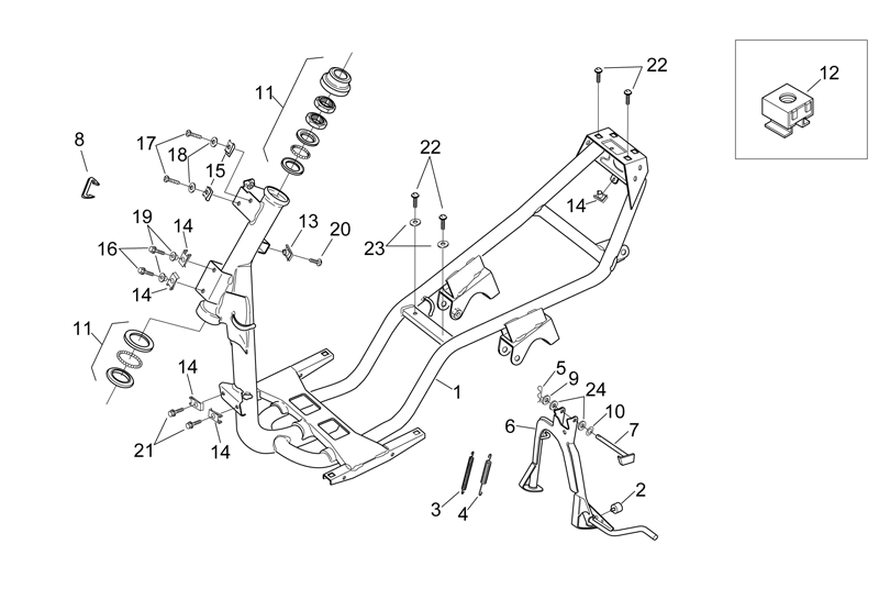 Exploded view Chassis - Middenstandaard 
