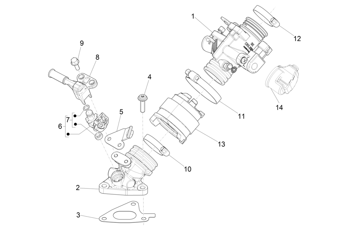 Exploded view Gasklephuis