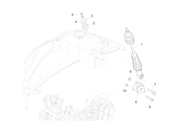 Exploded view Shock absorber rear