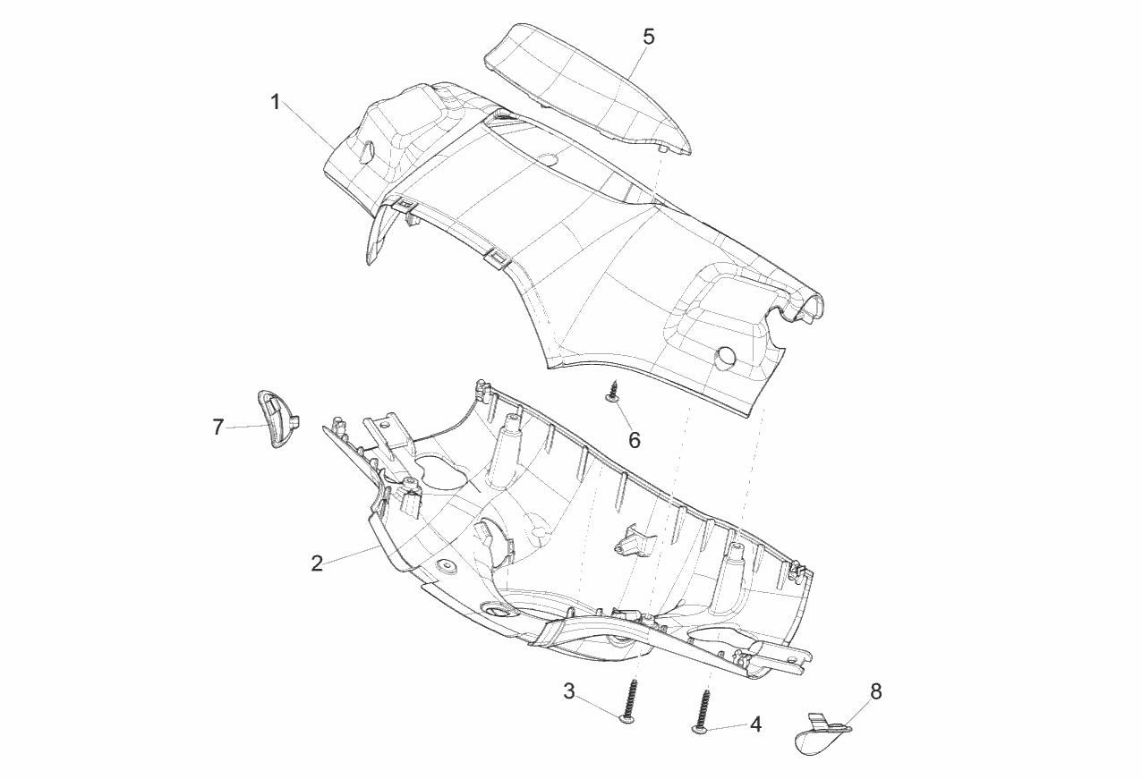 Exploded view Handlebar covers