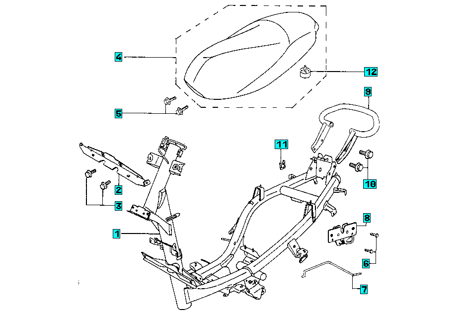 Exploded view Chasis - asiento biplaza