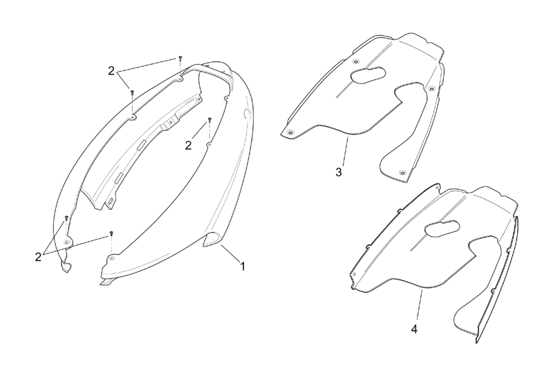 Exploded view Rear fairing