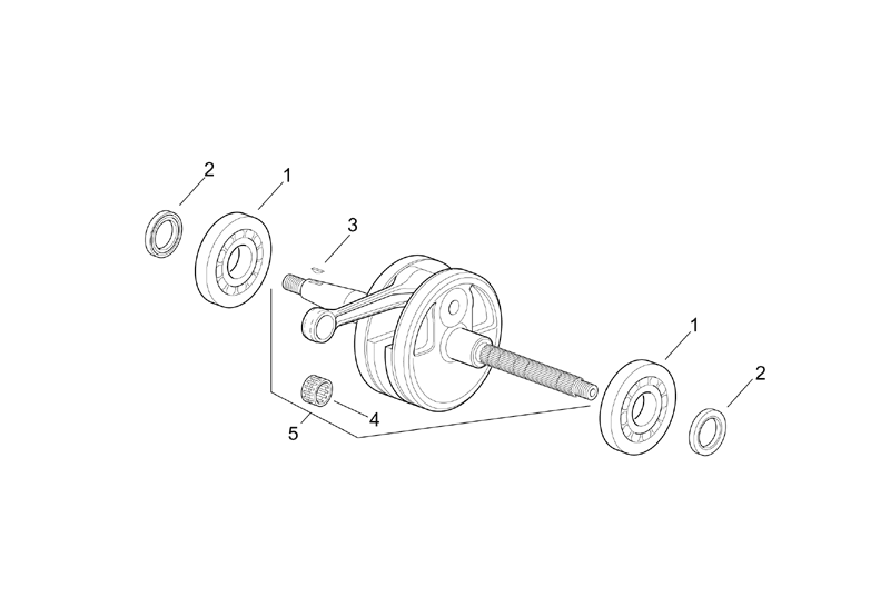 Exploded view Transmission - chain pinion front