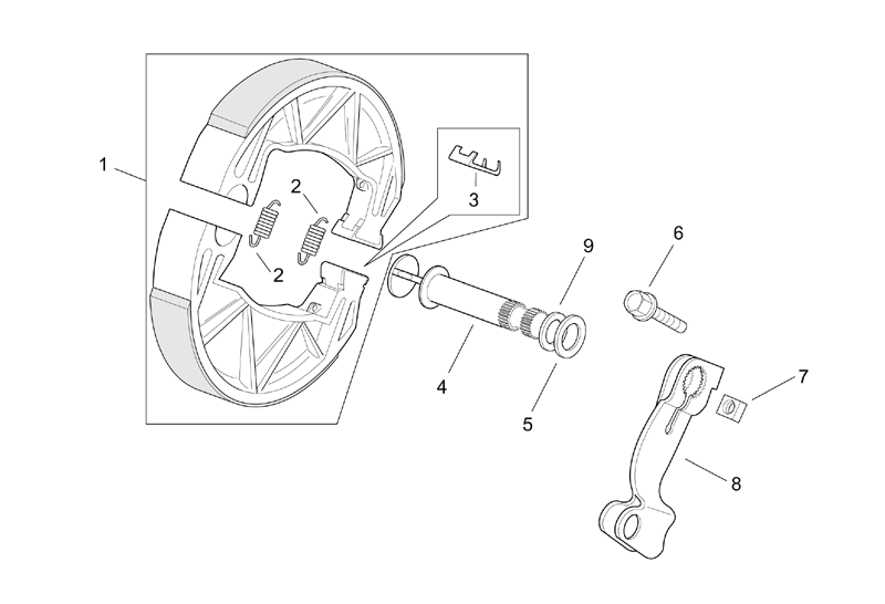 Exploded view Rear Brake