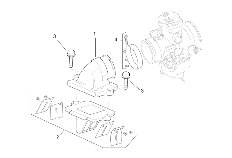 Exploded view Throttle - intake mainfold