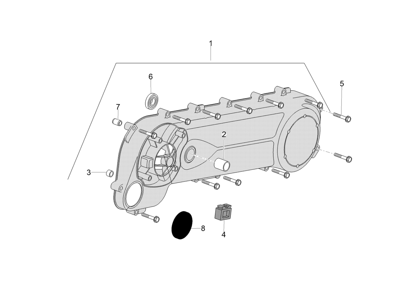 Exploded view Variator sliders cover