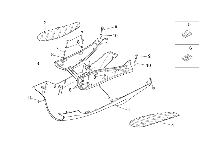 Exploded view Footboard