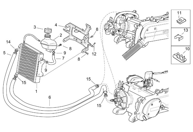 Exploded view Cooling system