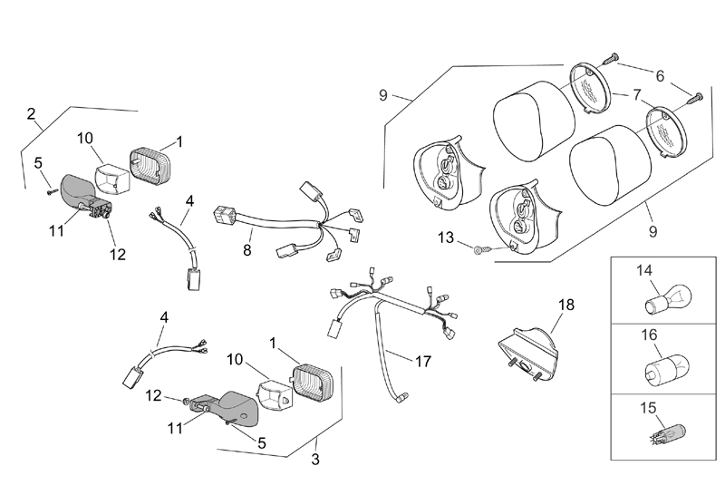 Exploded view Indicator rear