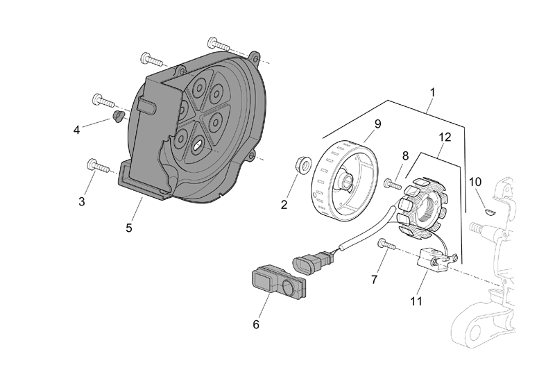 Exploded view Ignition - starter clutch - stator