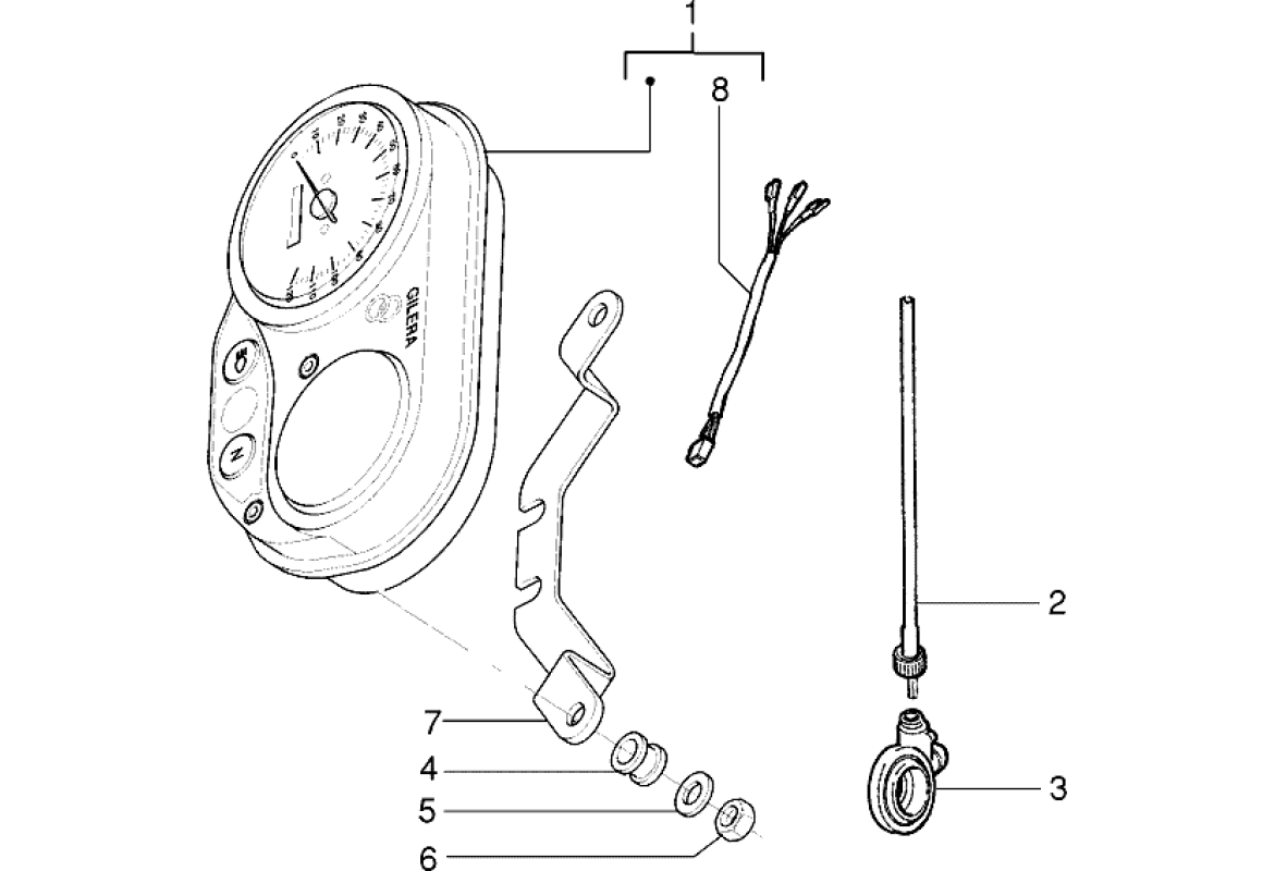 Exploded view Tachometer - Digitaluhr