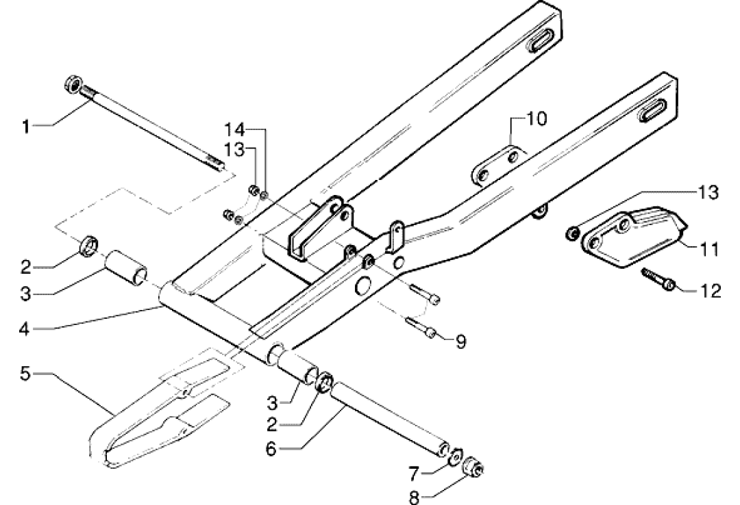 Exploded view Swing arm - Kette