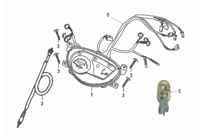 Exploded view Tachometer - Tachowelle