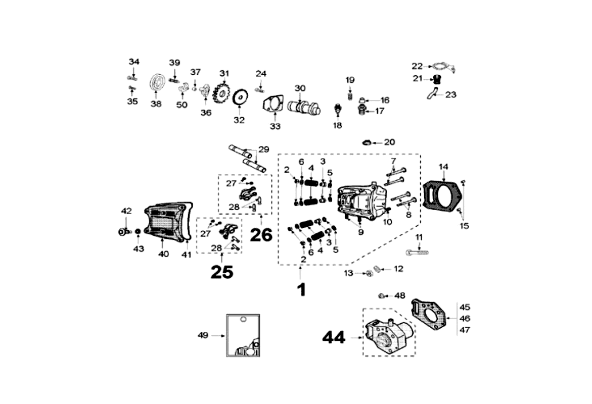 Exploded view Cylinder - Cylinder head