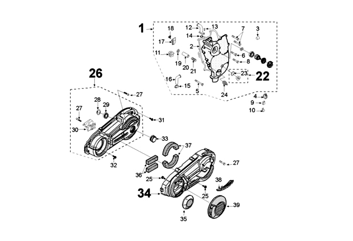 Exploded view Transmission cover