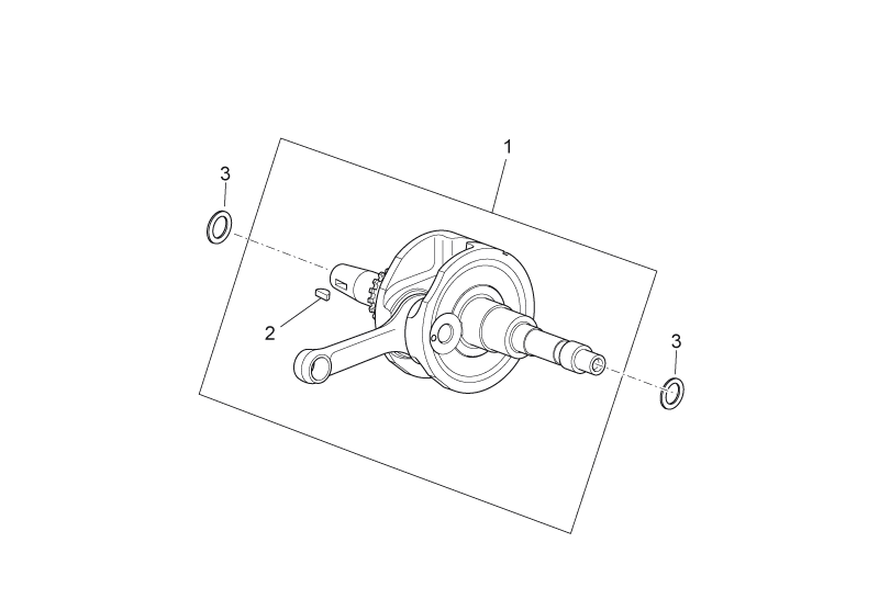 Exploded view Transmission - chain pinion front