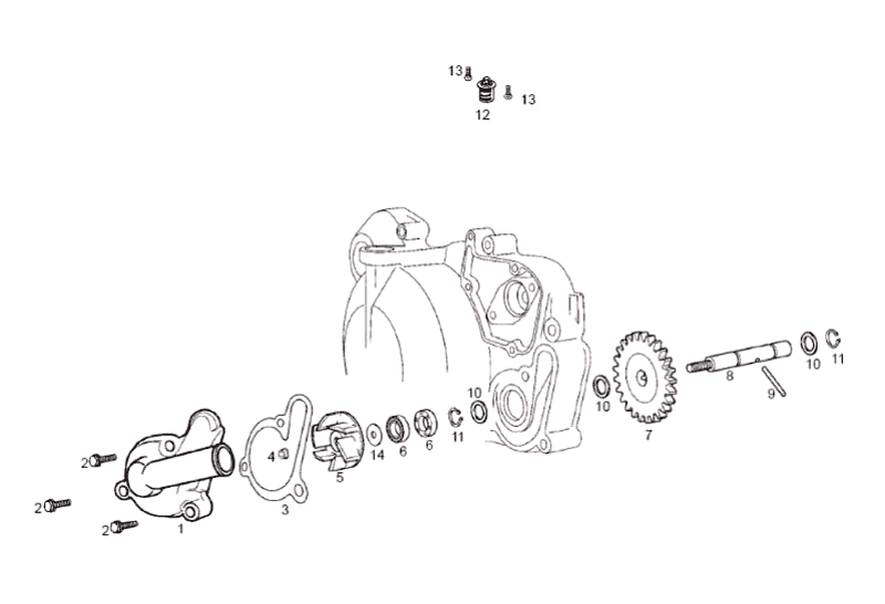 Exploded view Waterpomp