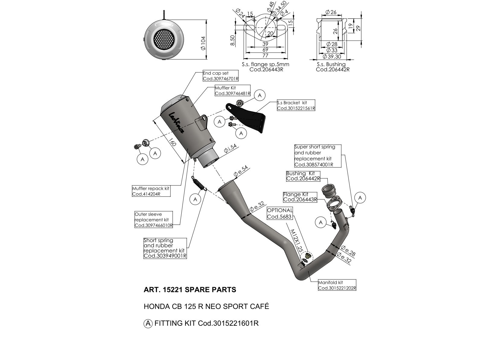 Exploded view Spare parts Leovince 15221
