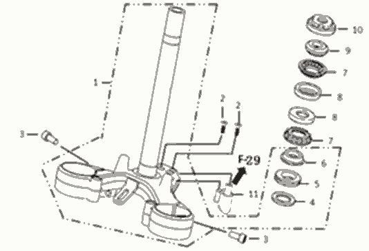 Exploded view Fourche - Garde boue