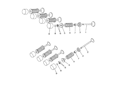 Exploded view Intake valve - Outlet valve