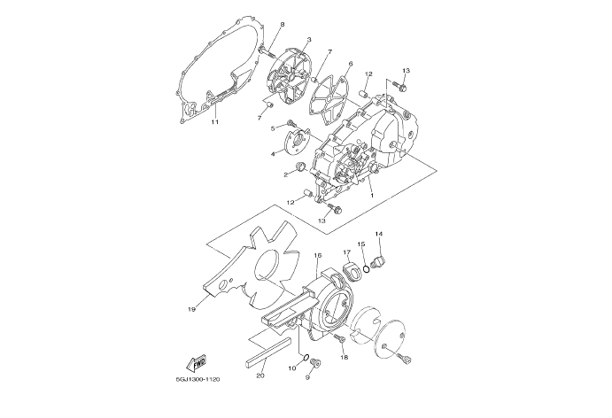 Exploded view Crankcase Cover (1)