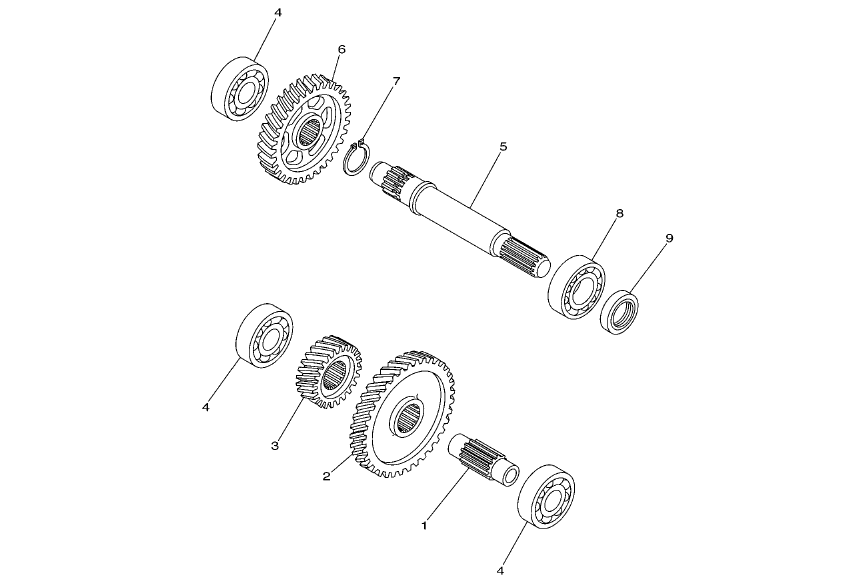 Exploded view Drive shaft - Final shaft