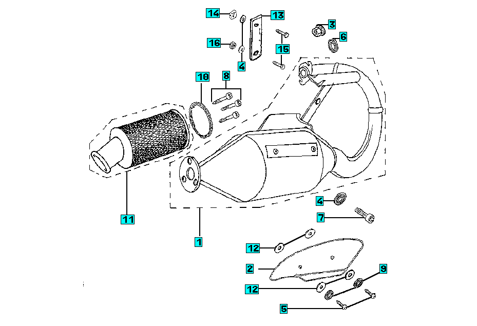 Exploded view Auspuff