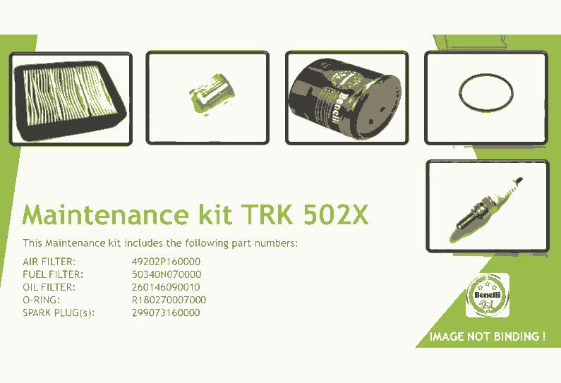 Exploded view Maintenance Kit Trk 502 X