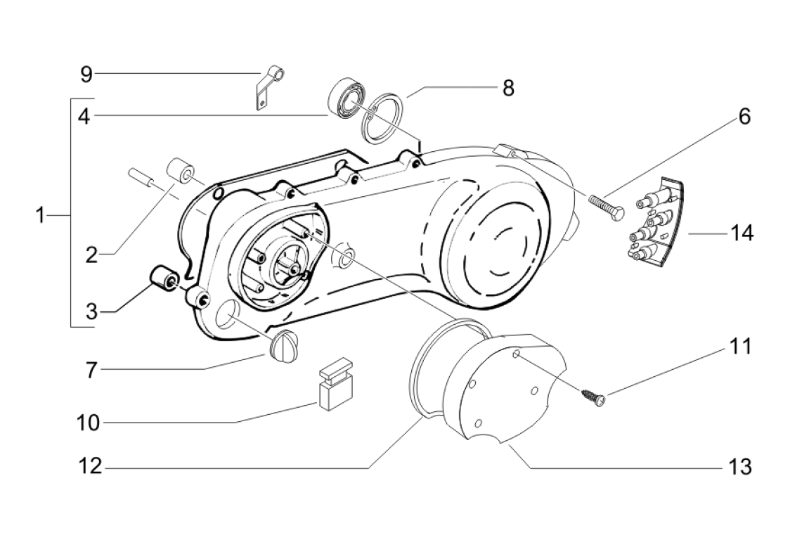 Exploded view Carter variateur