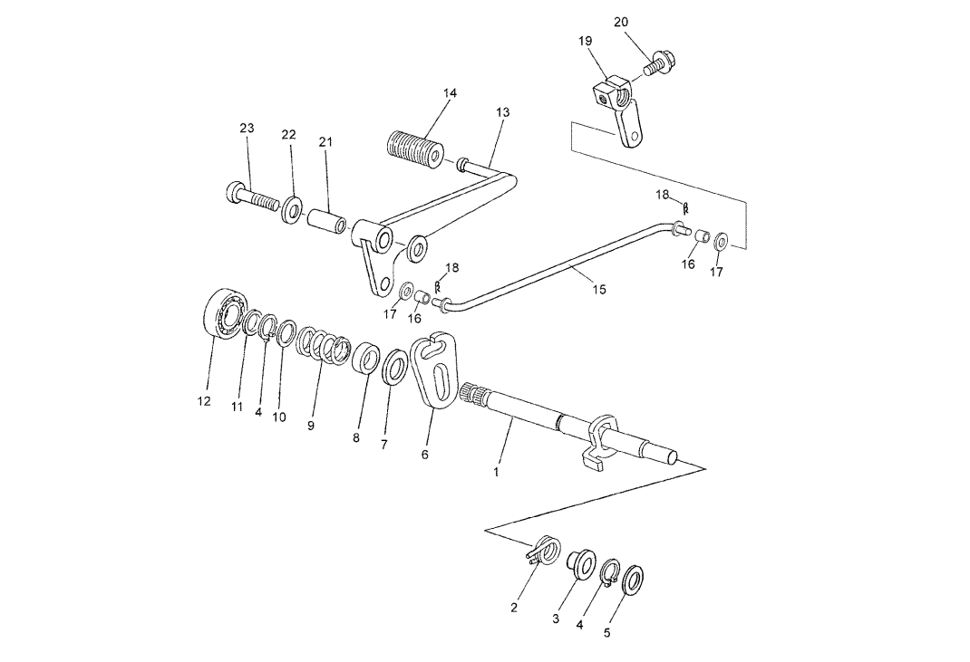 Exploded view Schakelpedaal