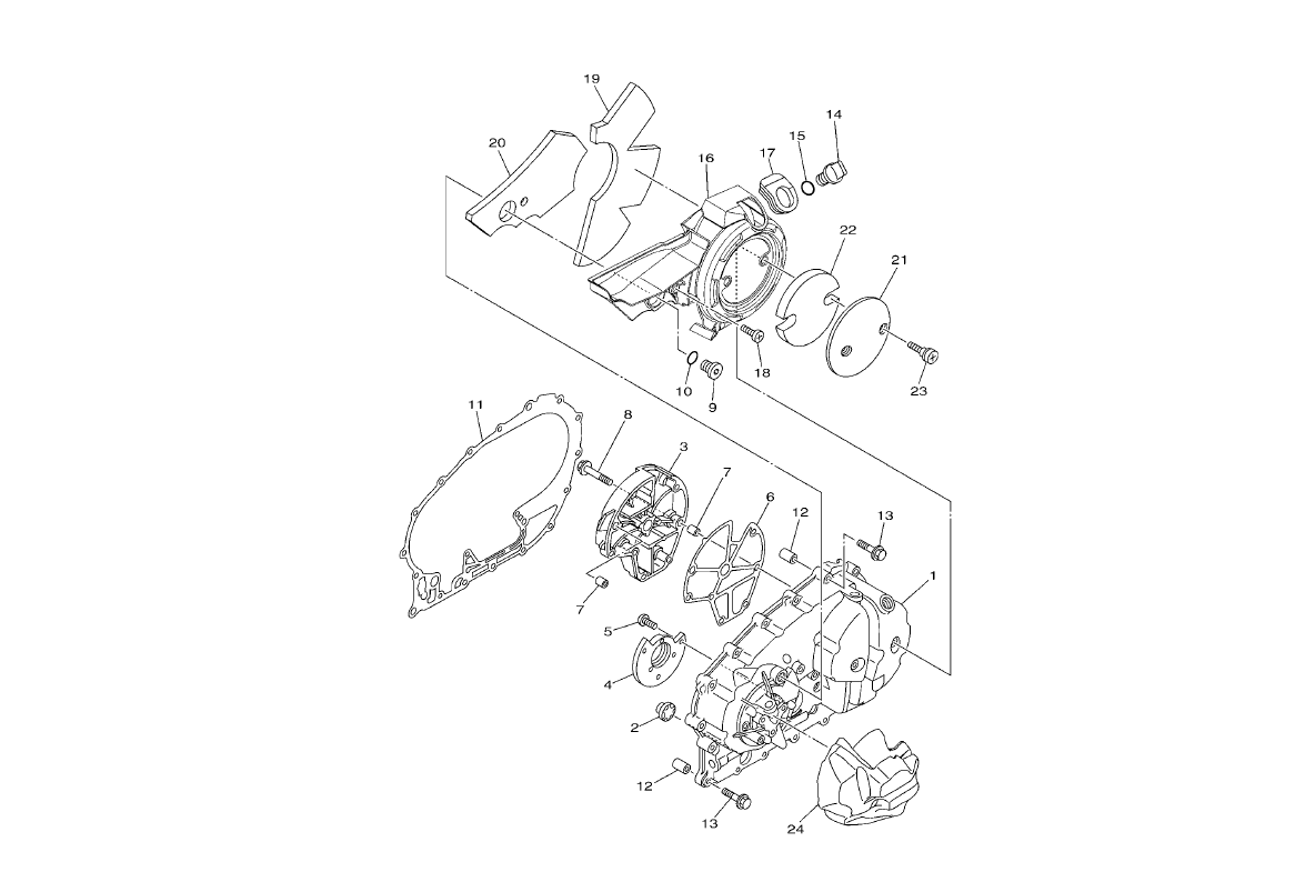 Exploded view Crankcase Cover (1)