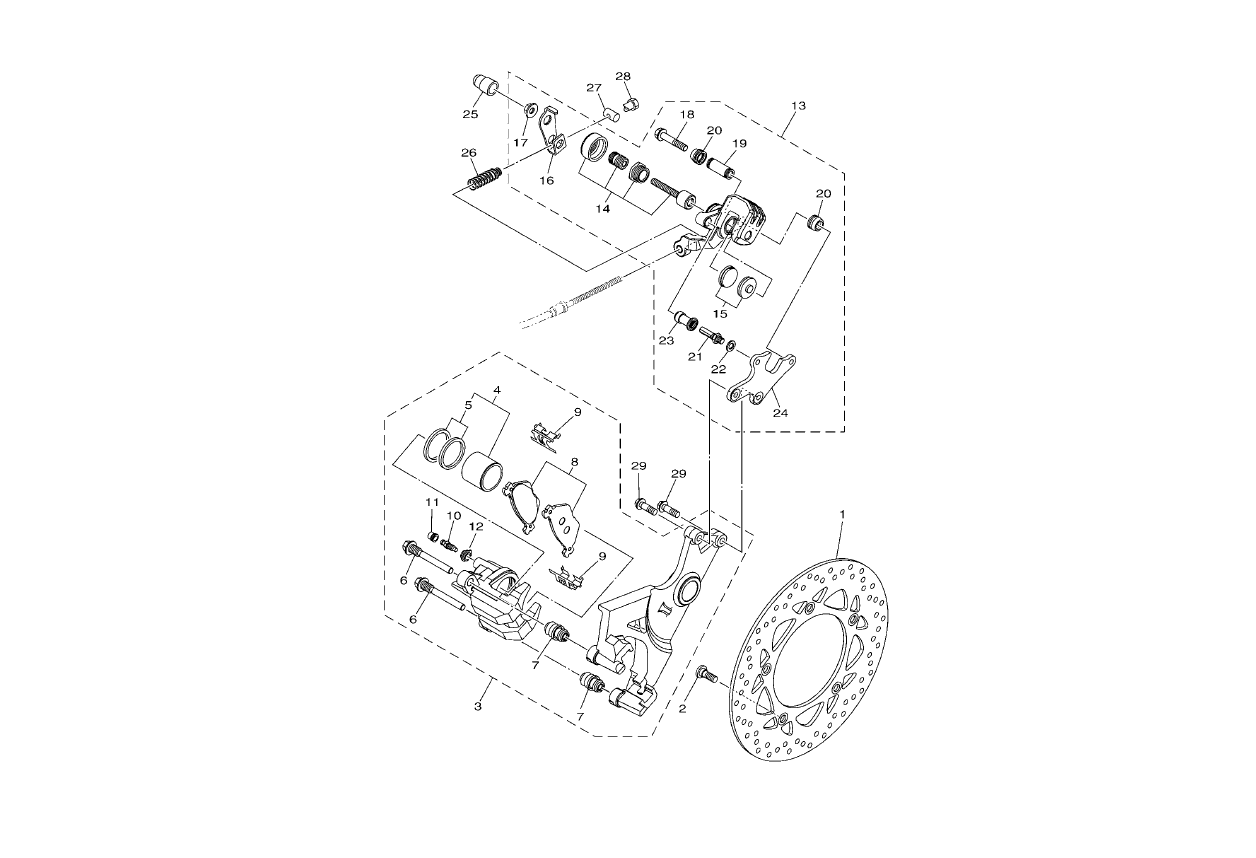 Exploded view Remklauw achter