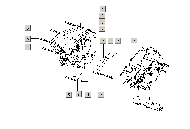 Exploded view Crankcase gasket