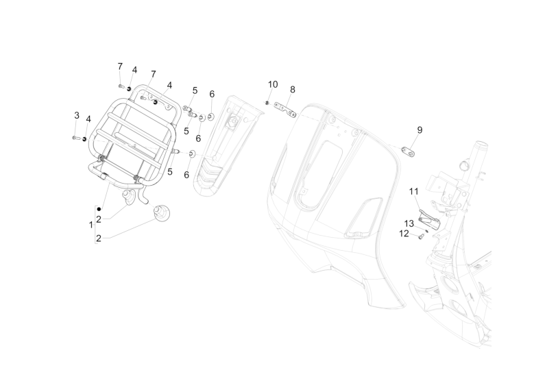 Exploded view Front carrier