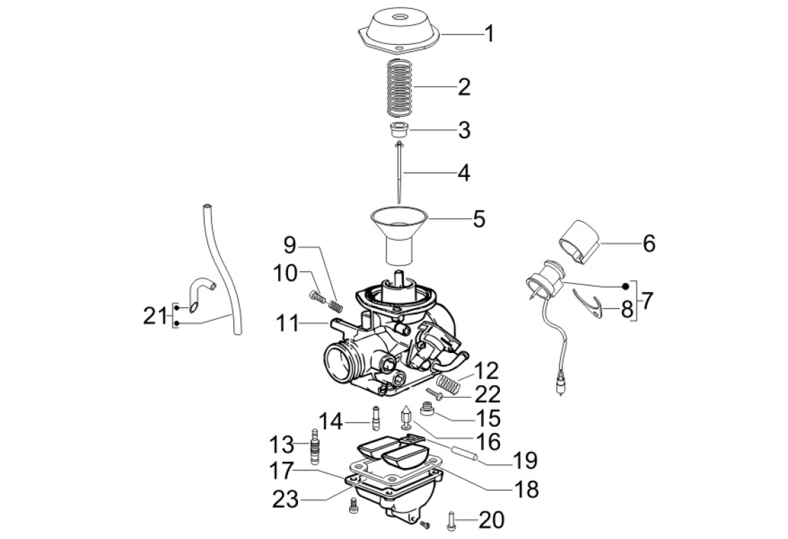 Exploded view Carburettor Parts