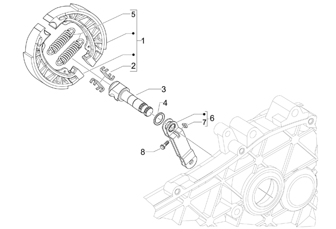 Exploded view Bremsbacke hinten 