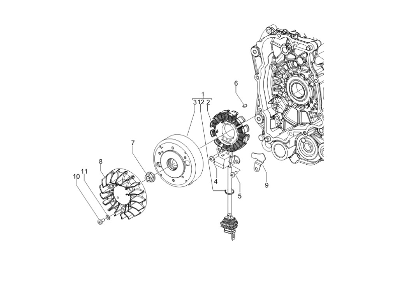 Exploded view Vliegwiel