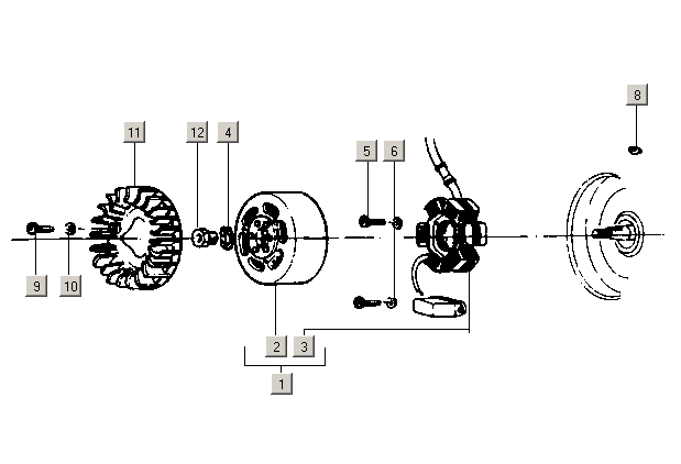 Exploded view Lichtmaschine