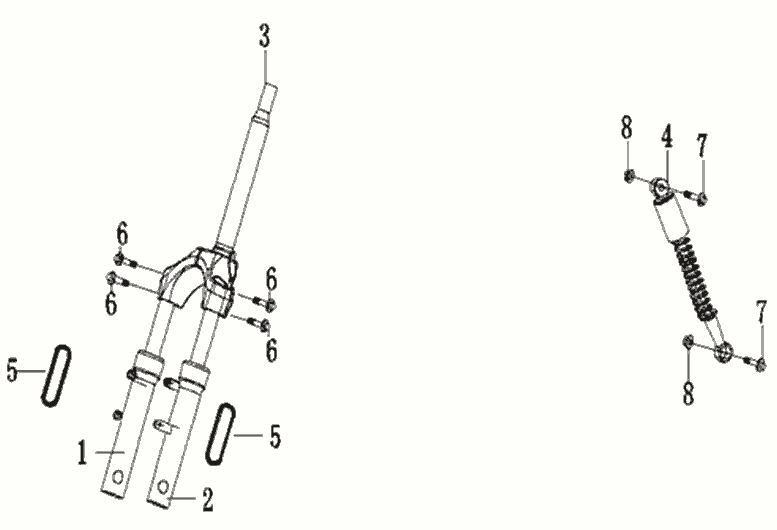 Exploded view Suspension arm - Shock absorber