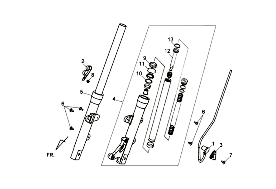 Exploded view Standpijp - dompelbuis