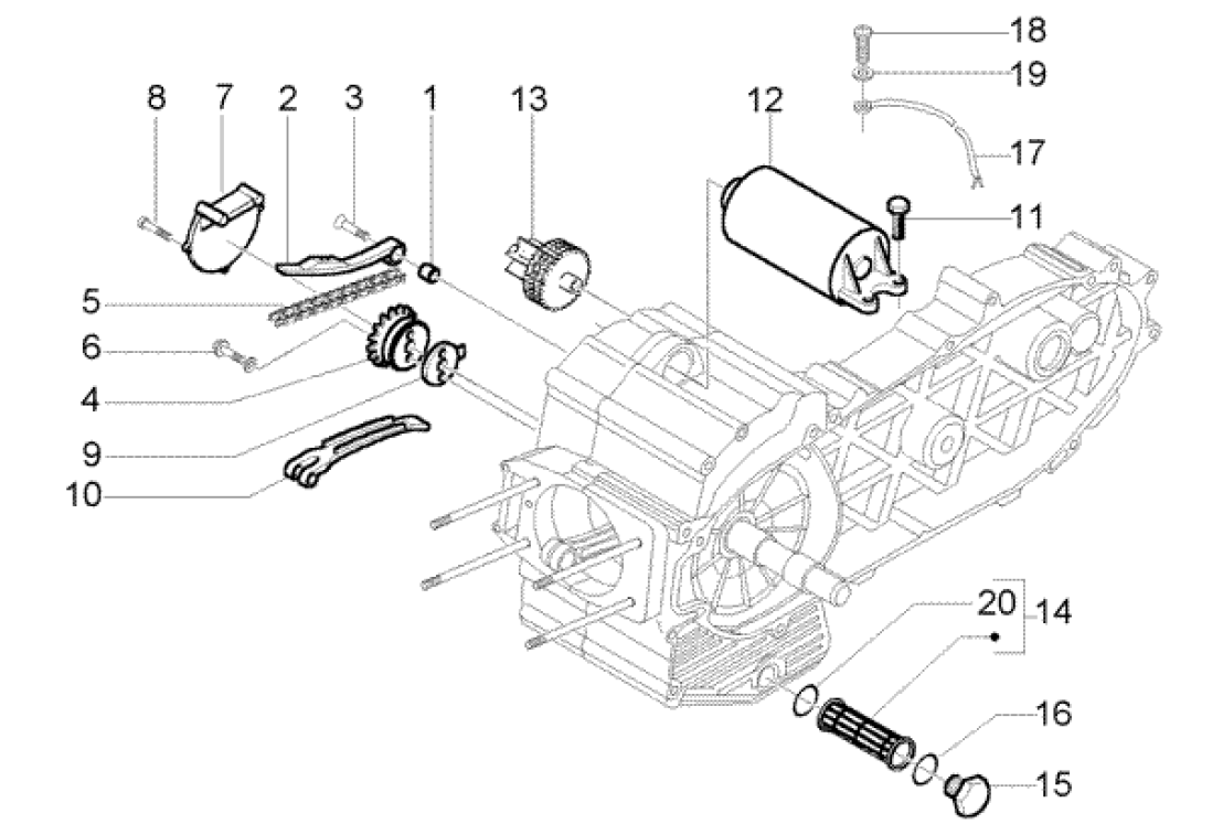 Exploded view Oil  Pump-Electric Starter