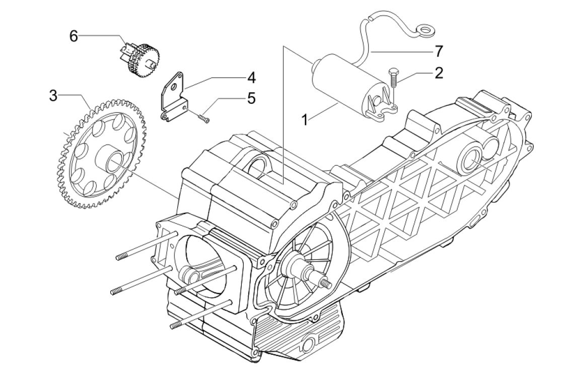 Exploded view Startmotor