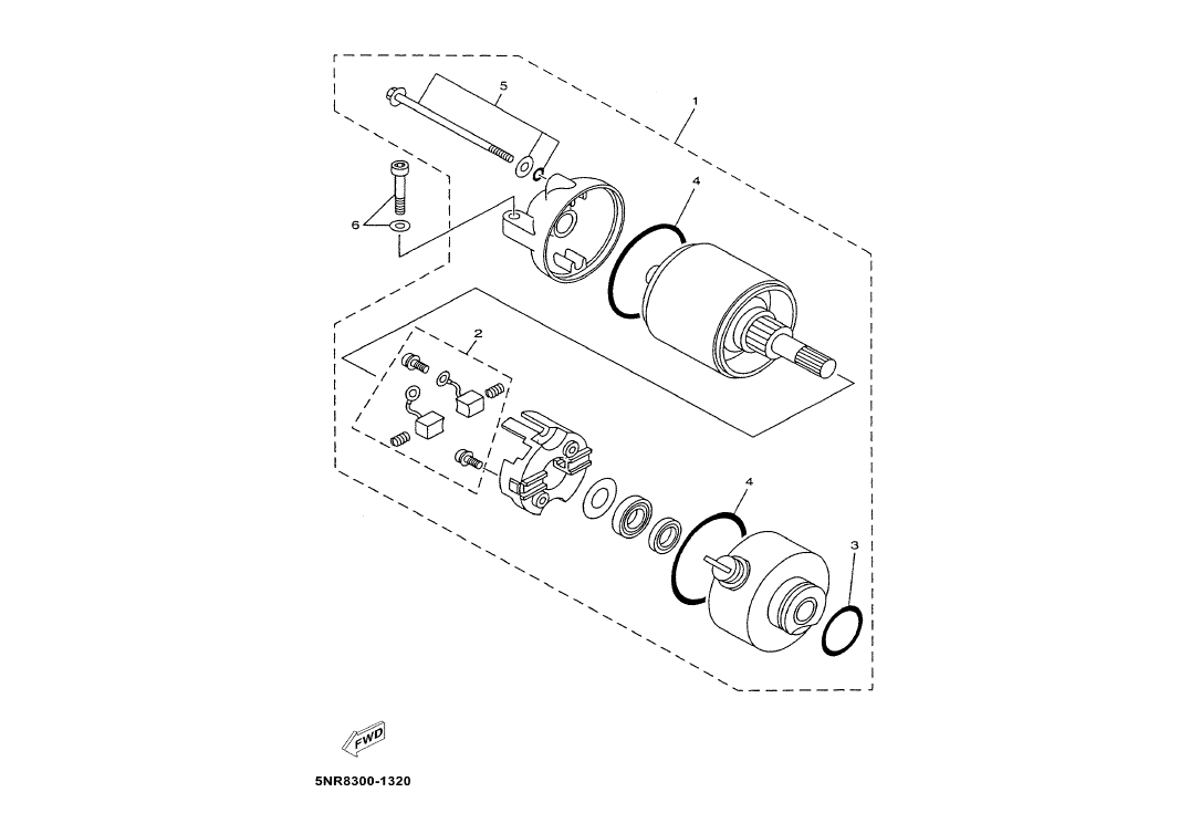 Exploded view Startmotor - oliepomp