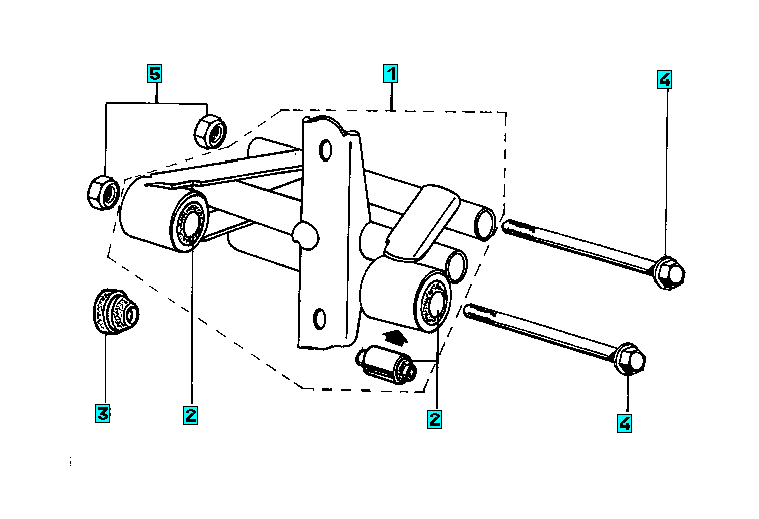 Exploded view Motorophanging
