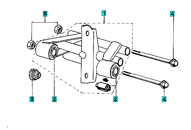 Exploded view Motorophanging