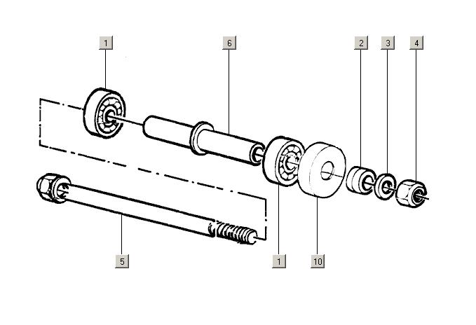 Exploded view Voorwiellagers