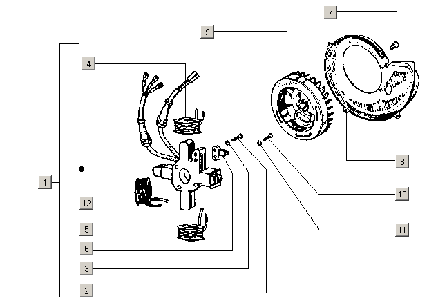 Exploded view Ignition - stator
