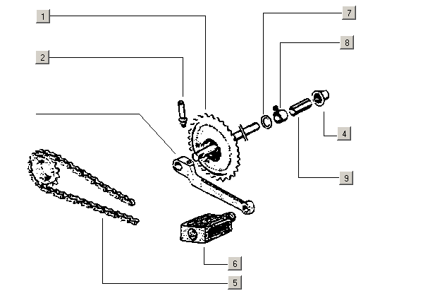 Exploded view Catena - Pedale