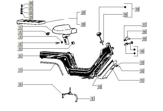 Exploded view Chasis - asiento