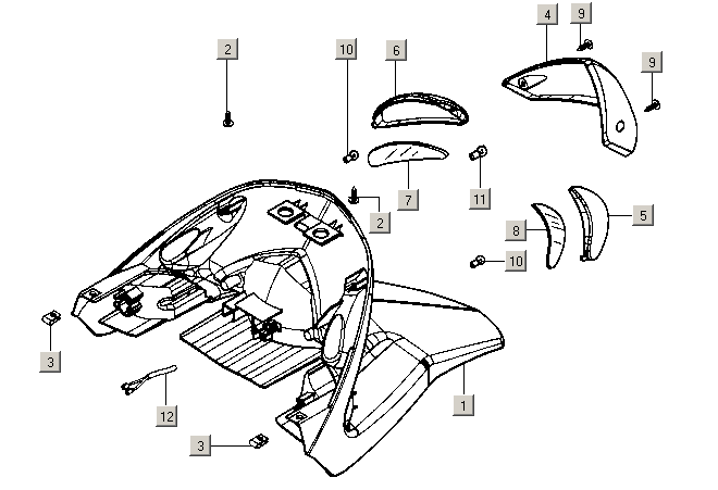 Exploded view Rear light